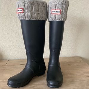 Hunter Rain boots + Boot socks (Tall, Wide-Calf)